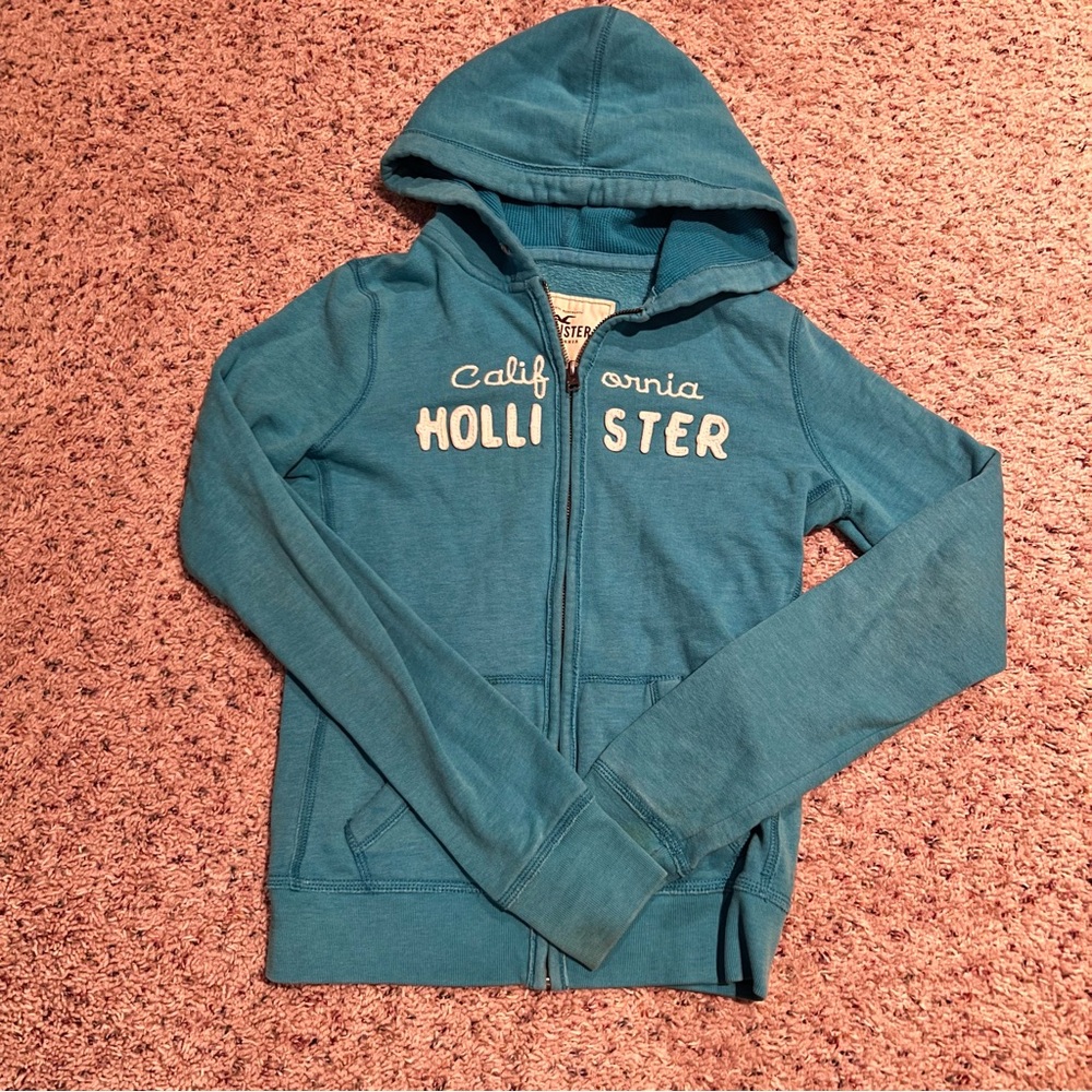 Hollister Teal Zip-Up Jacket